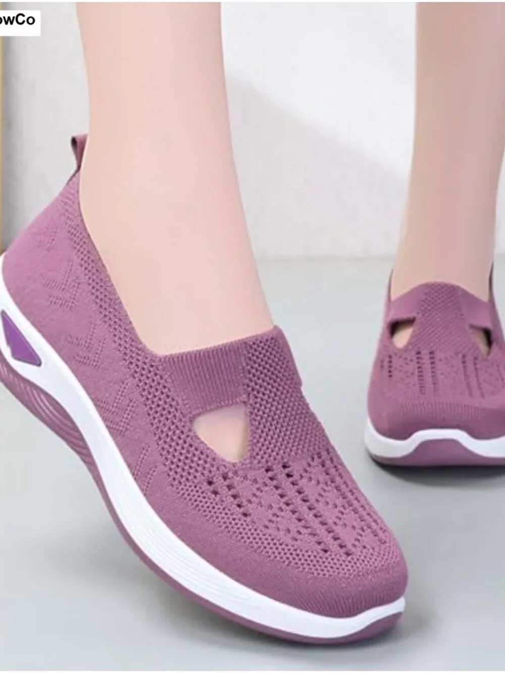 Women's Orthopedic Walking Shoes Arch Support Breathable Knit Slip-On Comfort